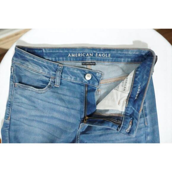 American Eagle Jeans Size 8 Reg Jegging Stretch Distressed - Picture 2 of 4